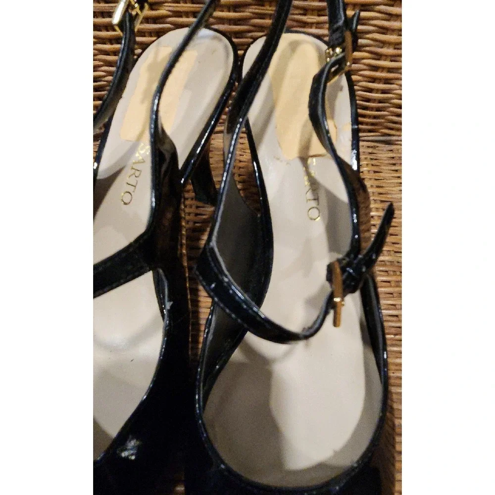 FRANCO SARTO Womens Shoes Pumps Heels Black Patent‎ Leather Formal Size 8 M